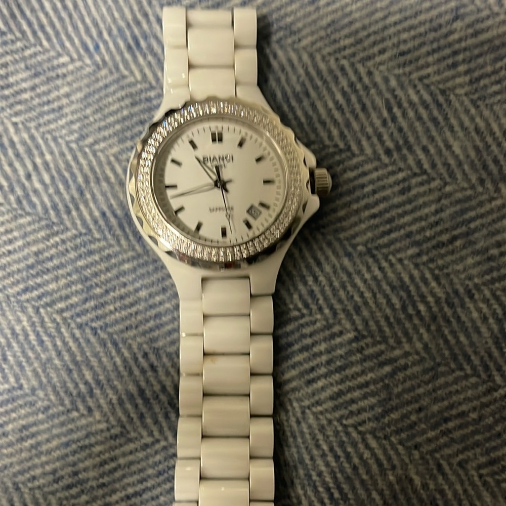 White ceramic watch